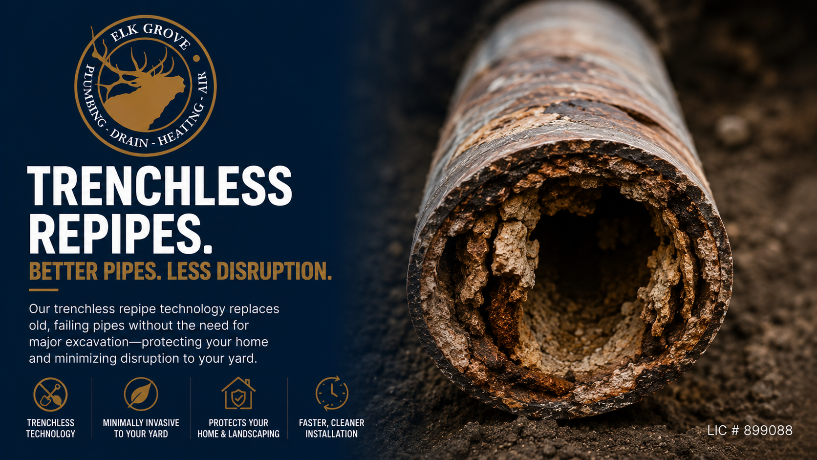 Trenchless repipe slide